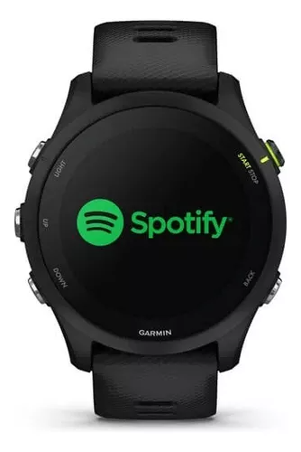 Smartwatch Garmin Forerunner 255 Music 1.3" caixa 46mm preta, pulseira preta e o arco preto de polímero reforçado com fibra