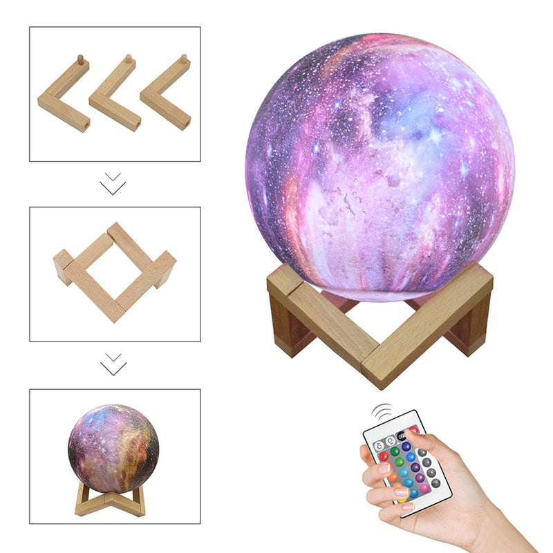 Lâmpada De Lua Galaxy Com Impressão 3D